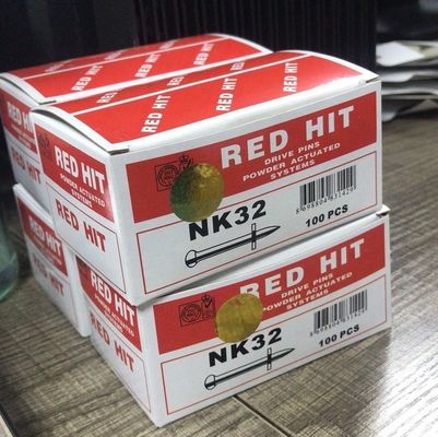 Бетонные гвозди красные HIT 6.8*11 мощные нагрузки и NK32 приводы с плоской головой стиль
