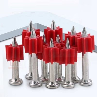 Общий Диаметр головы Серебряные оцинкованные гвозди с красной резиновой стиральной машиной 100 шт.